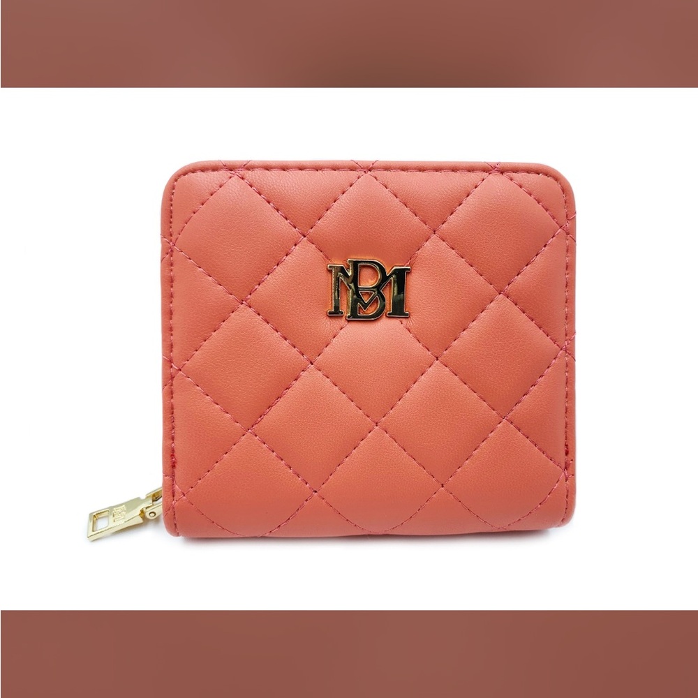 Badgley Mischka Quilted Coral Wallet